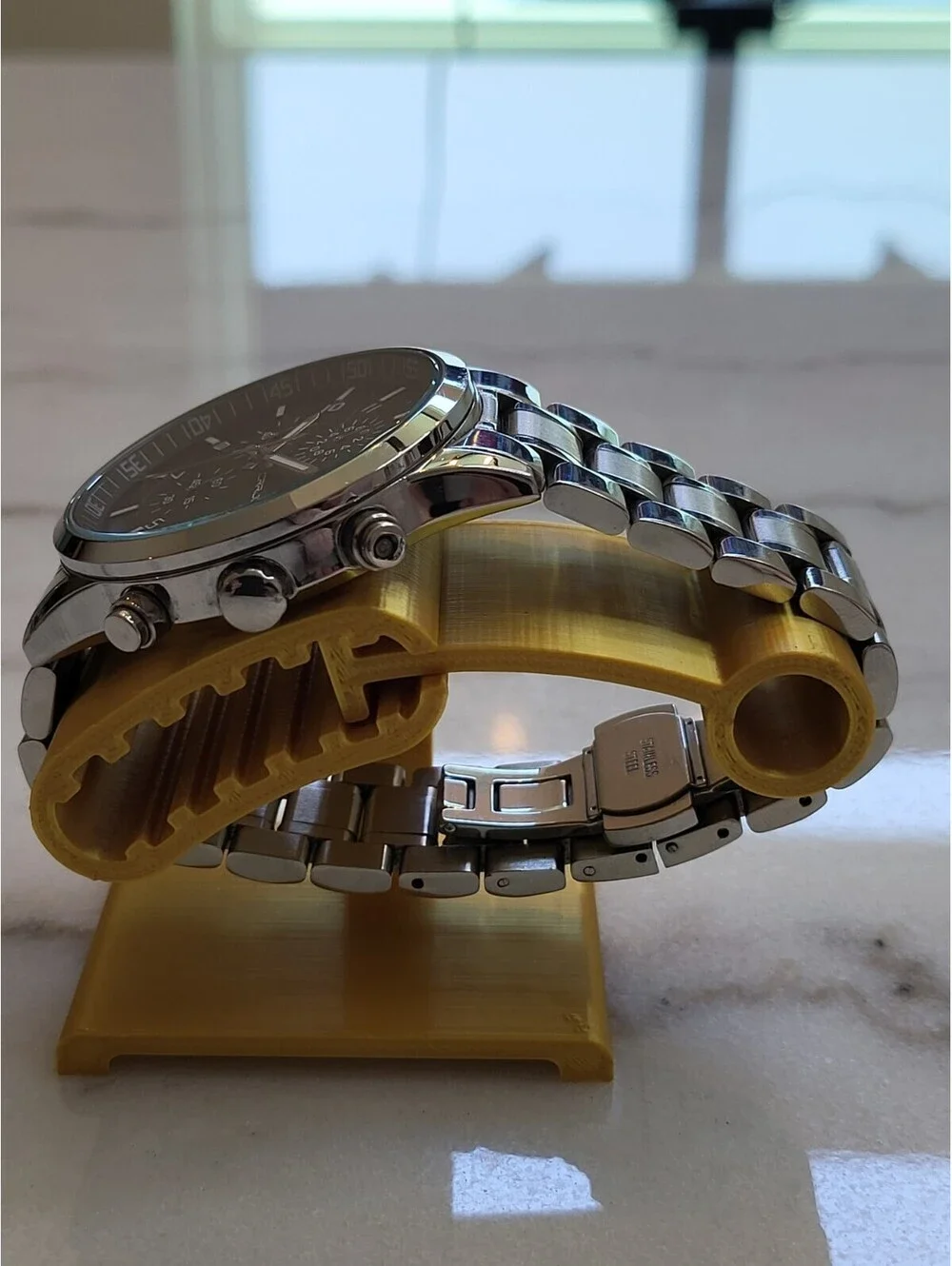 CRRJU Mens Watch Quartz Chronograph Date Watch Stainless Steel New Battery Works